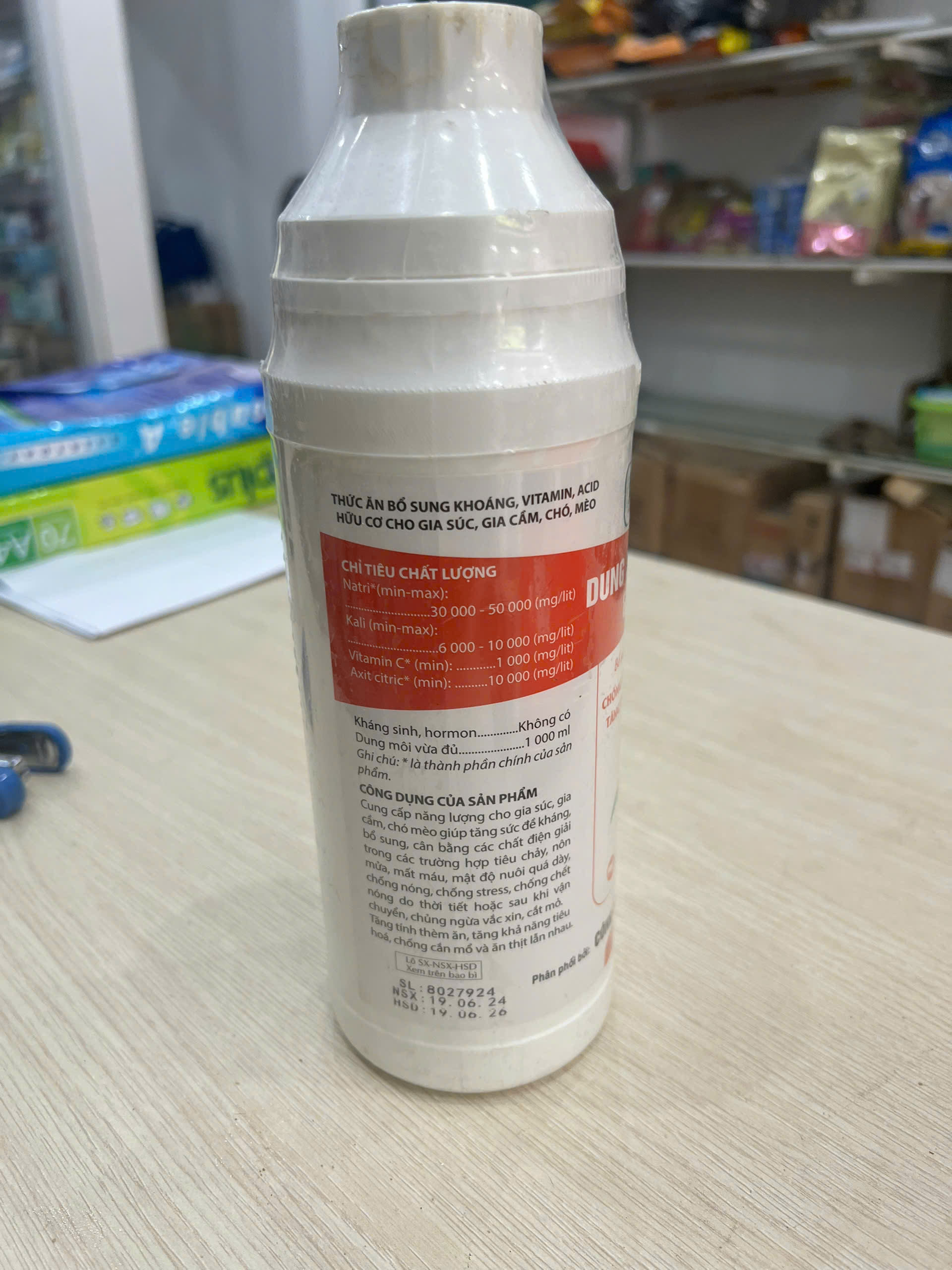 DIỆN GIẢI GLUCO KC Asunvet dung dịch pha chống nóng chống stress tăng sức đề kháng 1 lít