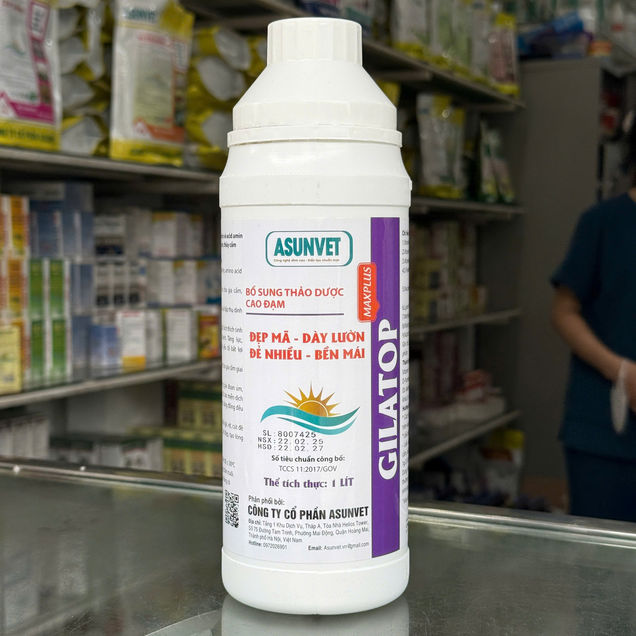GILATOP MAXPLUS Asunvet dung dịch pha đẹp mã dày lườn đẻ nhiều bền mái 1 lít
