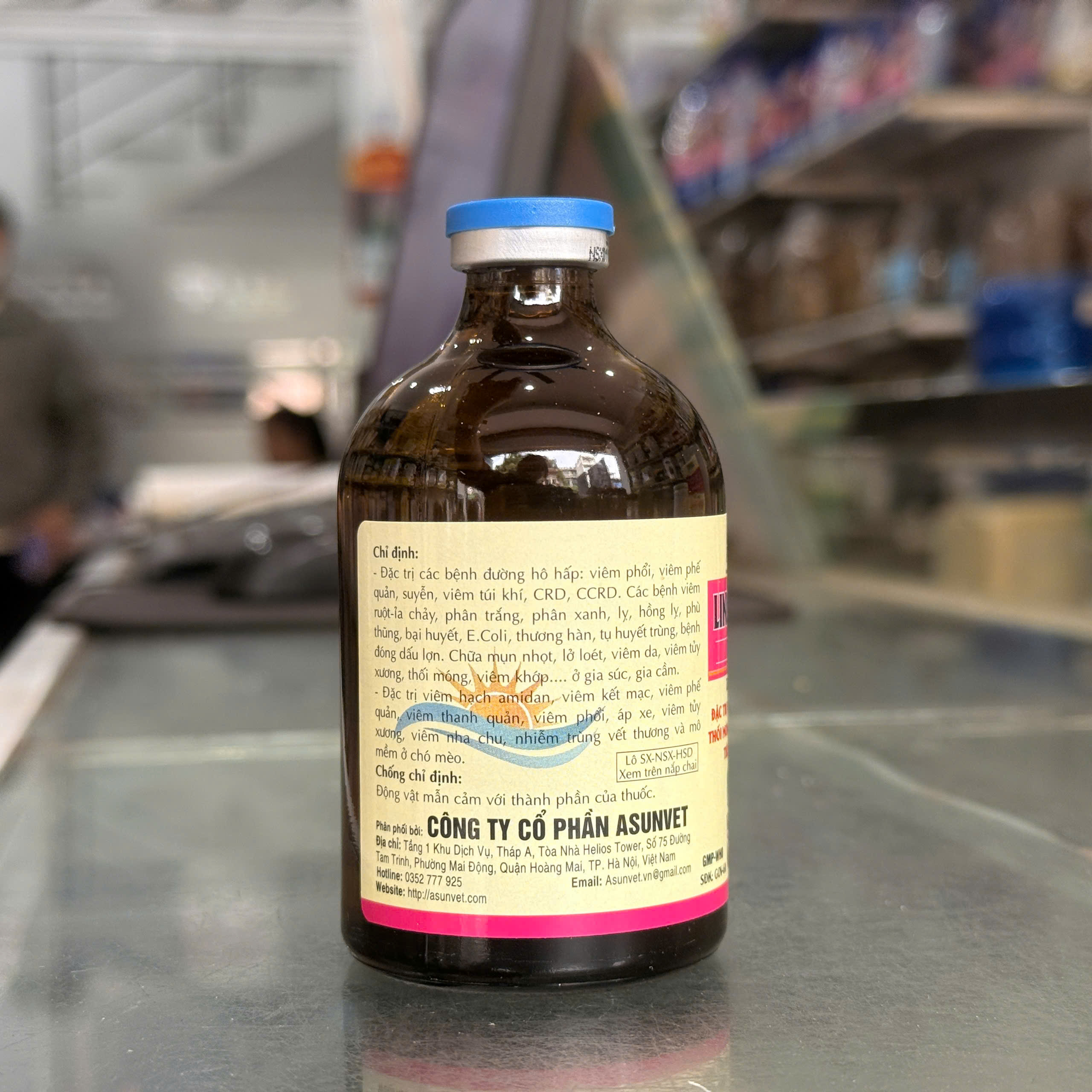 LINSPEC NEW Asunvet dung dịch tiêm đặc trị viêm phổi viêm khớp thối móng tiêu chảy CRD CCRD 100ml