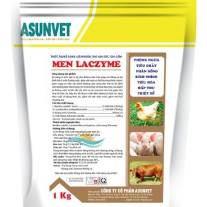 MEN LACZYME Asunvet bột hòa tan phòng ngừa tiêu chảy phân sống kích thích tiêu hóa hấp thu 1kg