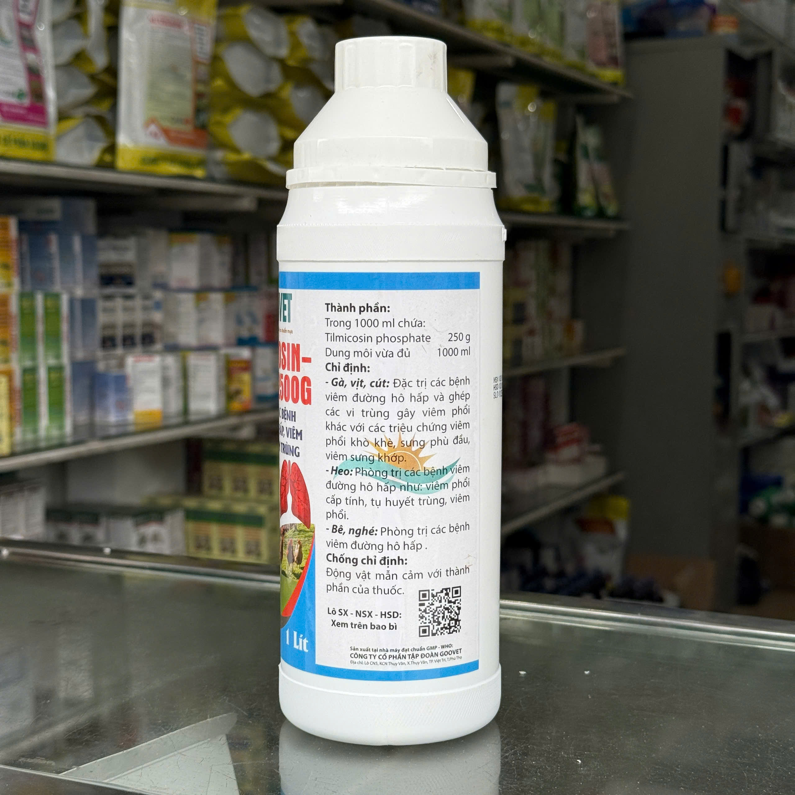 TIMICOSIN 2500G Asunvet dung dịch uống đặc trị bệnh đường hô hấp viêm phổi nhiễm trùng 1 lít