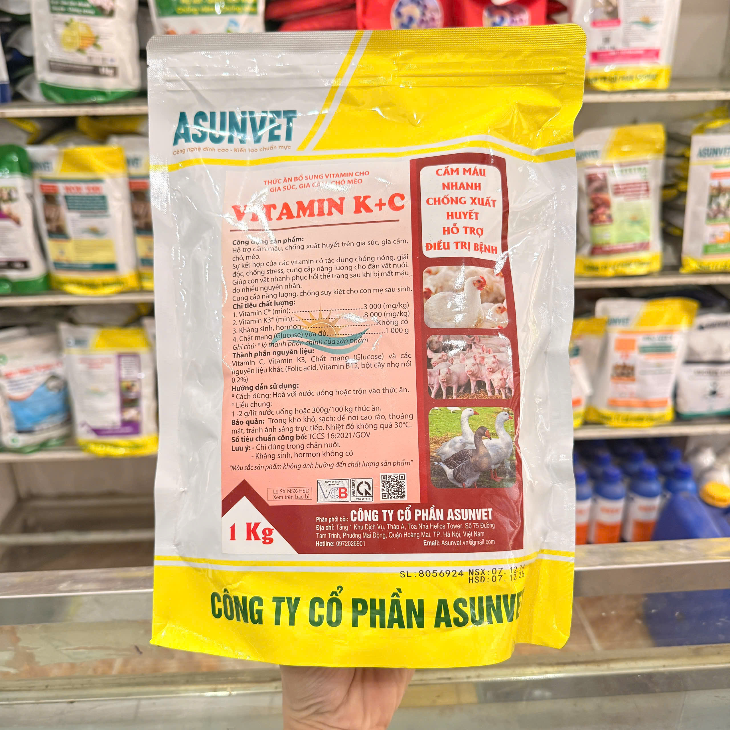 VITAMIN K C Asunvet bột hòa tan cầm máu nhanh chống xuất huyết hỗ trợ điều trị 1kg - Image 4