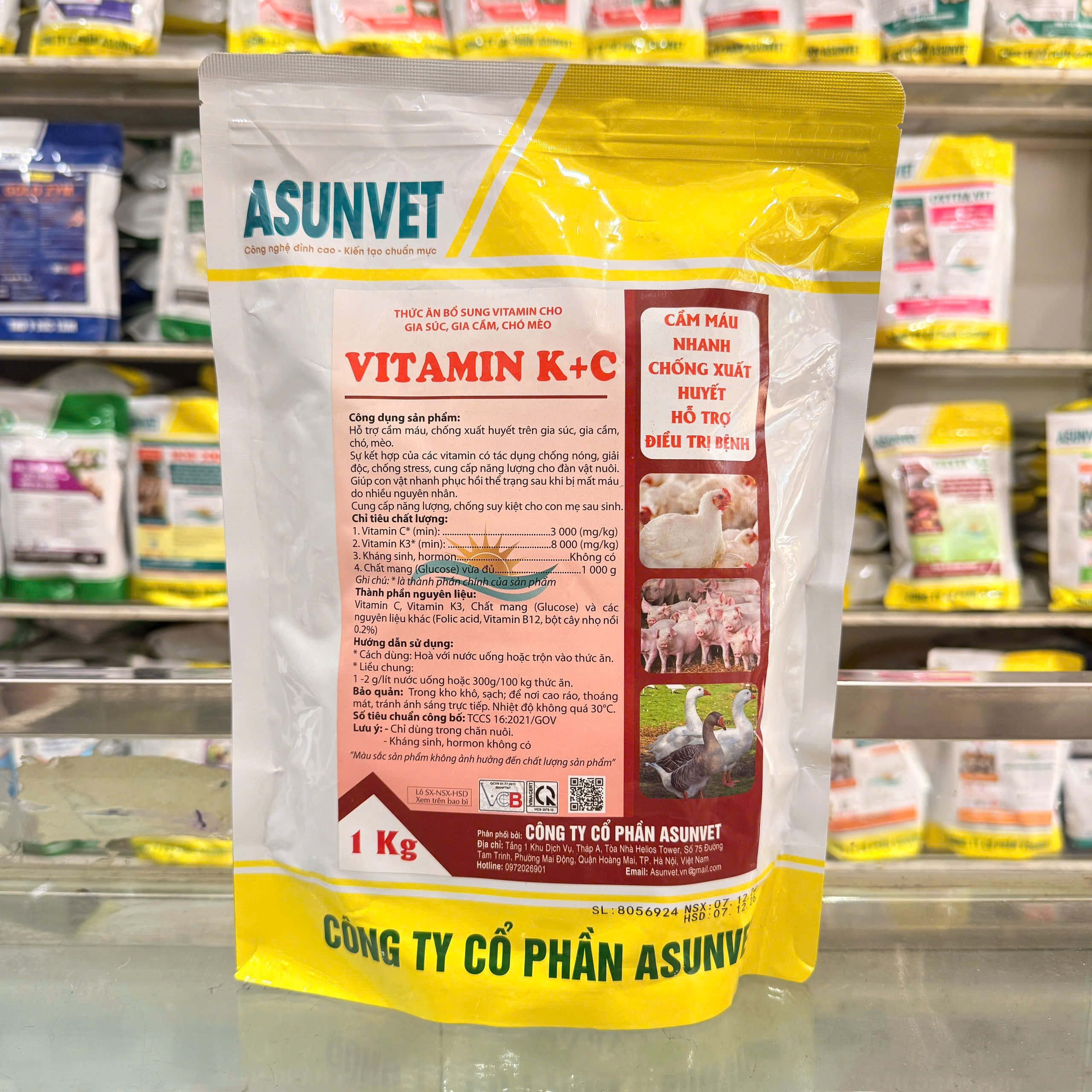 VITAMIN K C Asunvet bột hòa tan cầm máu nhanh chống xuất huyết hỗ trợ điều trị 1kg - Image 5