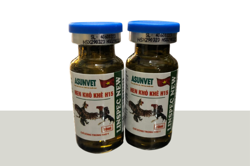 LINSPEC NEW HEN KHO KHE H15 Asunvet 10ml hỗ trợ hen khò khè hô hấp cho gà