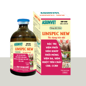 LINSPEC NEW Asunvet dung dịch tiêm đặc trị viêm phổi viêm khớp thối móng tiêu chảy CRD CCRD 100ml
