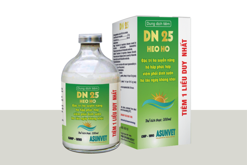 DN 25 HEO HO Asunvet dung dịch tiêm đặc trị ho suyễn nặng viêm phổi dính sườn 100ml