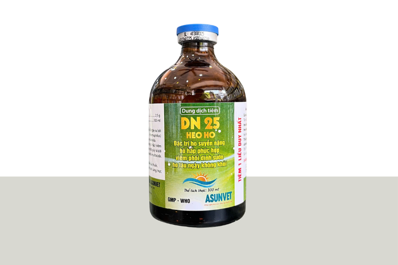 DN 25 HEO HO Asunvet dung dịch tiêm đặc trị ho suyễn nặng viêm phổi dính sườn 100ml