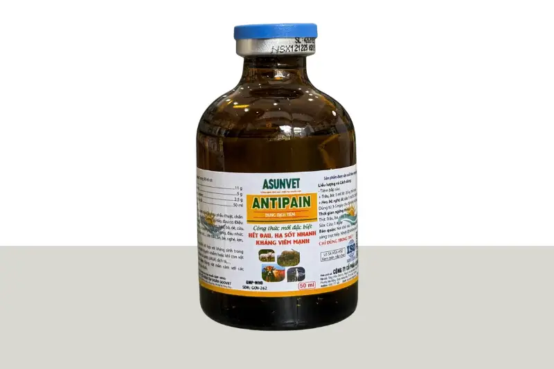 ANTIPAIN Asunvet dung dịch tiêm giảm đau hạ sốt kháng viêm cho vật nuôi 50ml