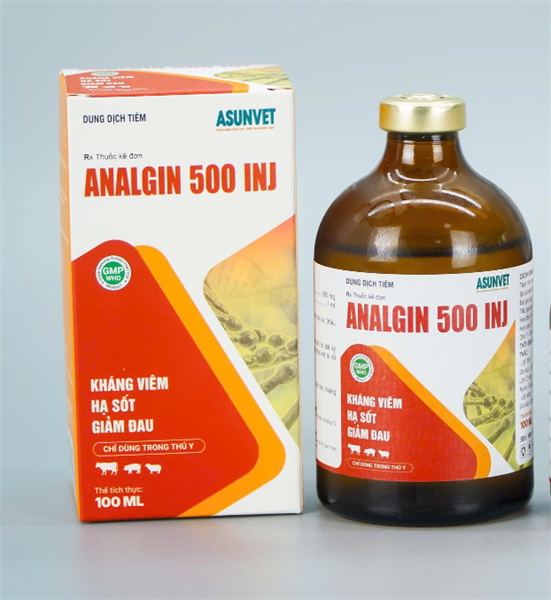 ANALGIN 500 INJ Asunvet – Hỗ trợ hạ sốt, giảm đau, giảm viêm cho gia súc, heo và chó