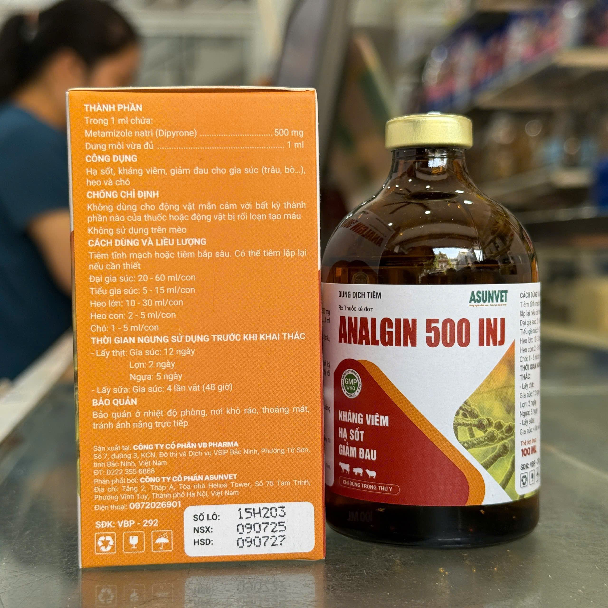 ANALGIN 500 INJ Asunvet – Hỗ trợ hạ sốt, giảm đau, giảm viêm cho gia súc, heo và chó - Image 4