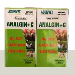 ANALGIN C Asunvet dung dịch tiêm hạ sốt giảm đau tiêu viêm cho vật nuôi 20ml