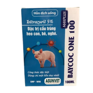 BAYCOC ONE 100 MAX PLUS Asunvet – Hỗ trợ kiểm soát ký sinh trùng đường ruột, cải thiện tiêu hóa cho vật nuôi