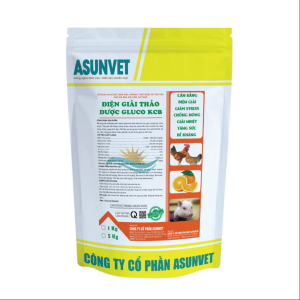 Điện giải thảo dược GLUCO KCB Asunvet –  Hỗ trợ bù nước, giảm stress cho vật nuôi