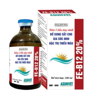 Fe-B12 20%  Asunvet – Bổ sung sắt và vitamin B12, hỗ trợ tạo máu cho vật nuôi