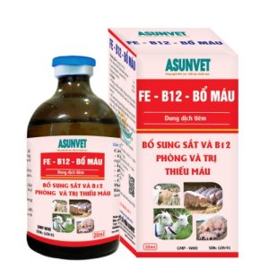 FE-B12 Asunvet – Bổ sung sắt và vitamin B12, hỗ trợ tạo máu cho vật nuôi
