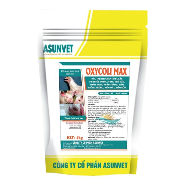OXYCOLIMAX Asunvet – Kháng sinh thú y hỗ trợ kiểm soát vi khuẩn, cải thiện tiêu hóa cho vật nuôi