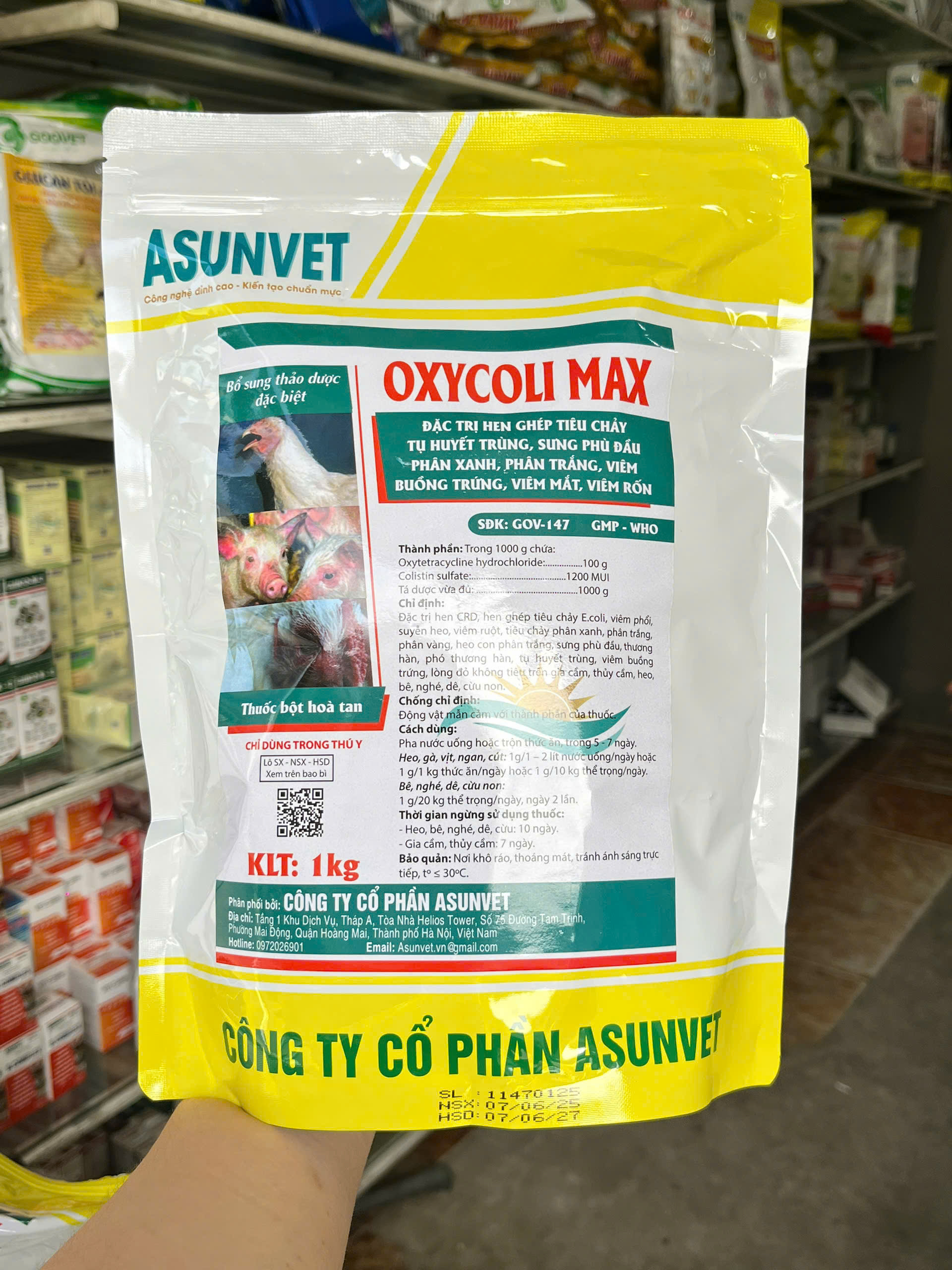 OXYCOLIMAX Asunvet – Kháng sinh thú y hỗ trợ kiểm soát vi khuẩn, cải thiện tiêu hóa cho vật nuôi - Image 5