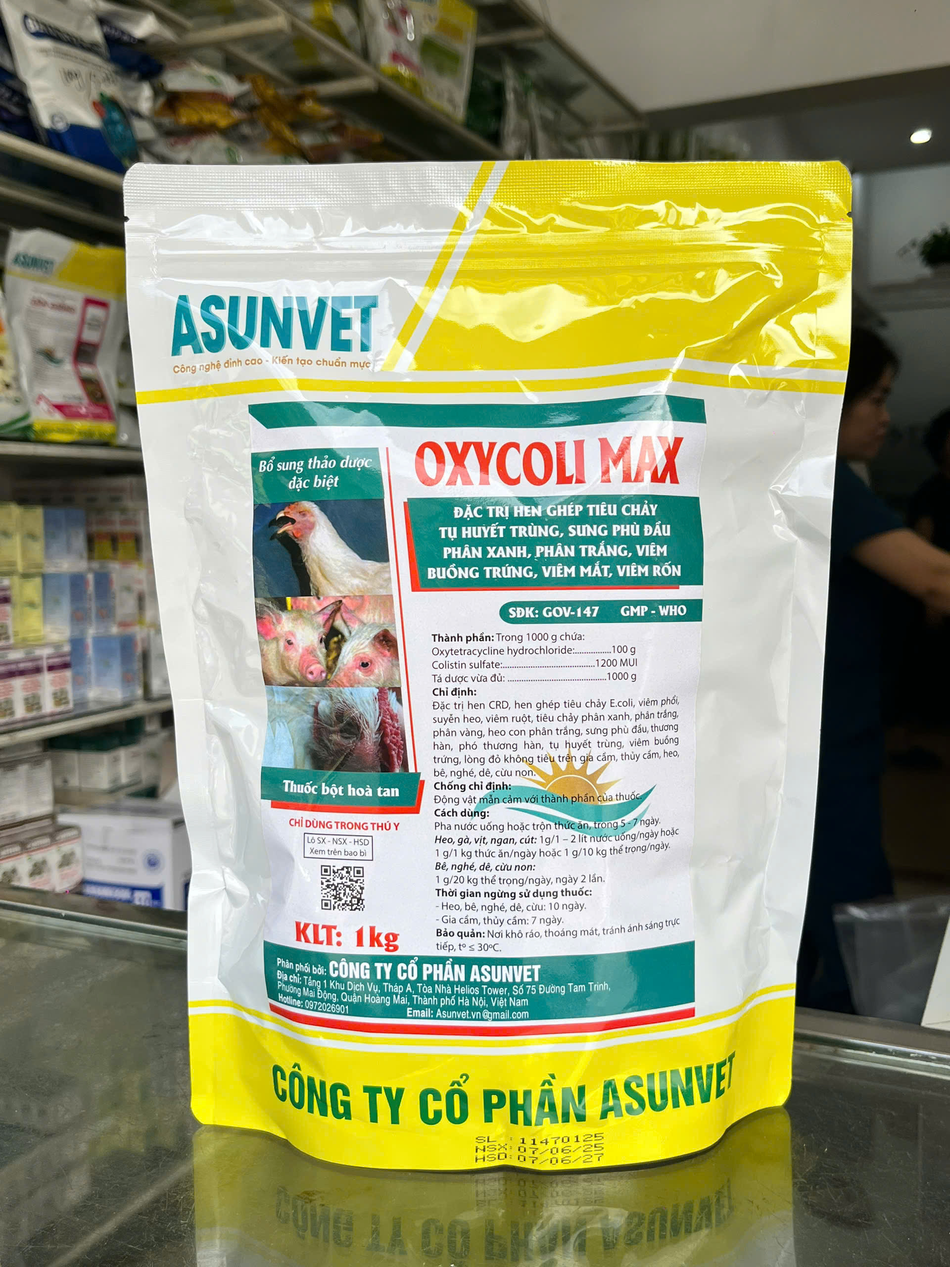 OXYCOLIMAX Asunvet – Kháng sinh thú y hỗ trợ kiểm soát vi khuẩn, cải thiện tiêu hóa cho vật nuôi - Image 4