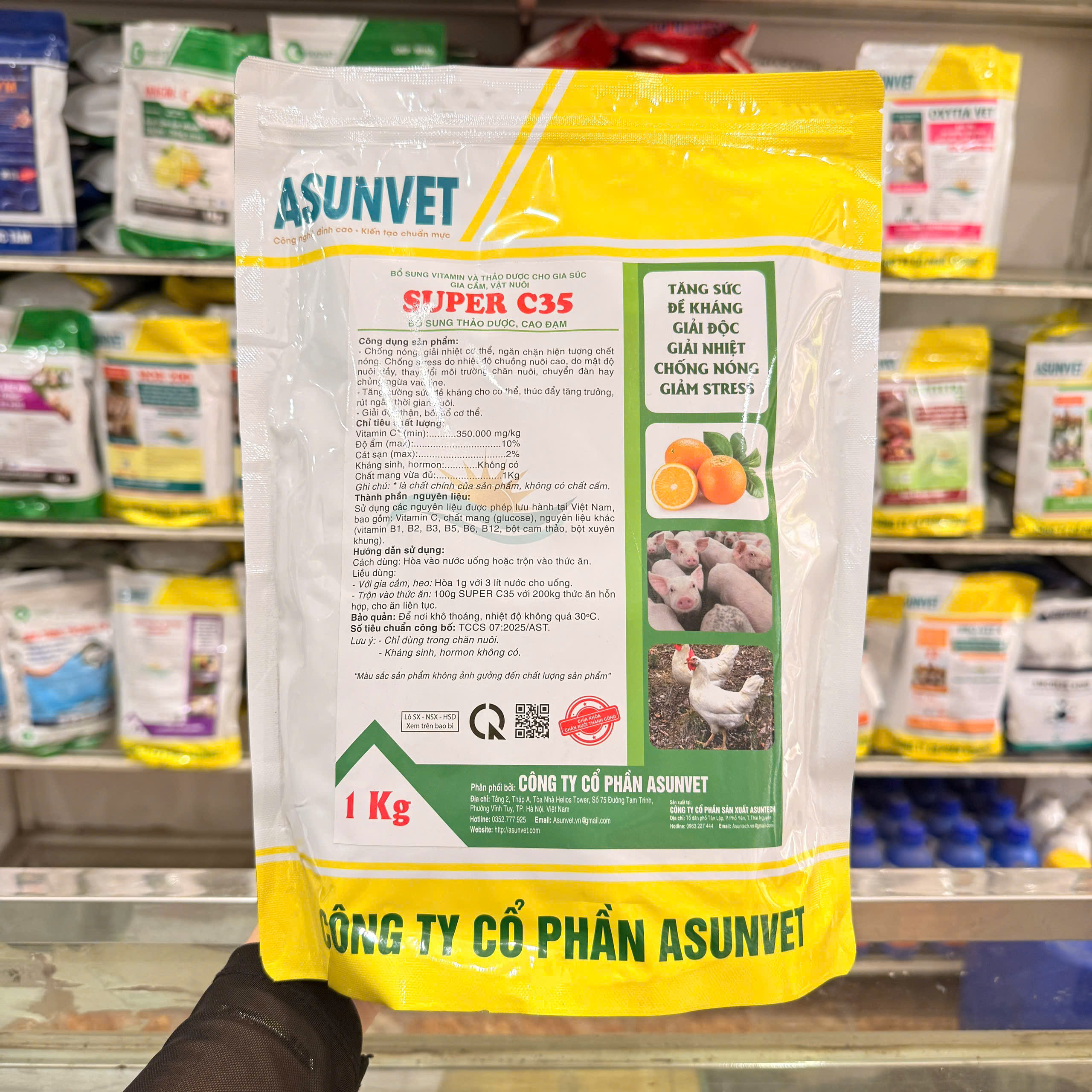SUPER C35 Asunvet – Vitamin C hỗ trợ giải nhiệt, giảm stress cho vật nuôi - Image 2