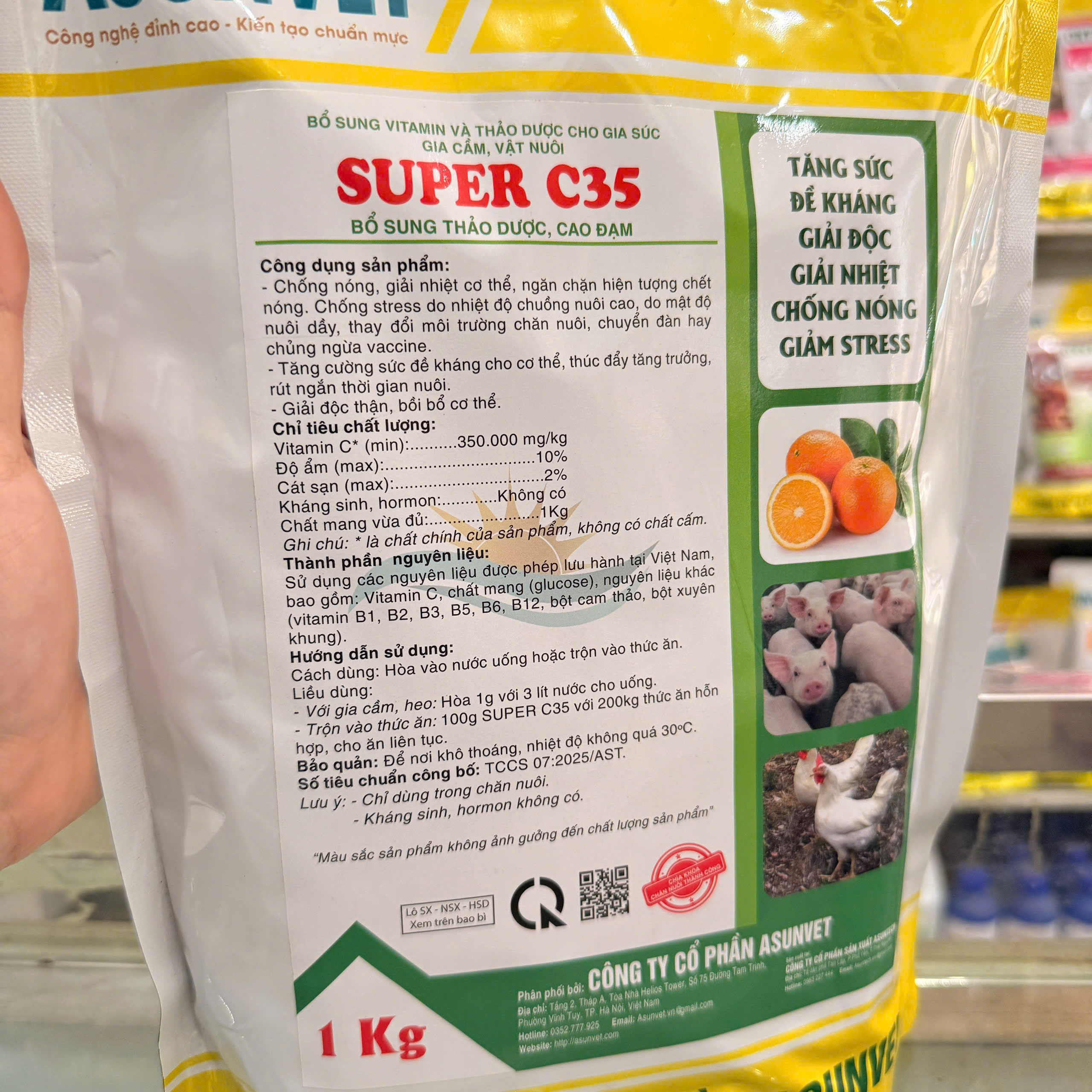 SUPER C35 Asunvet – Vitamin C hỗ trợ giải nhiệt, giảm stress cho vật nuôi - Image 3