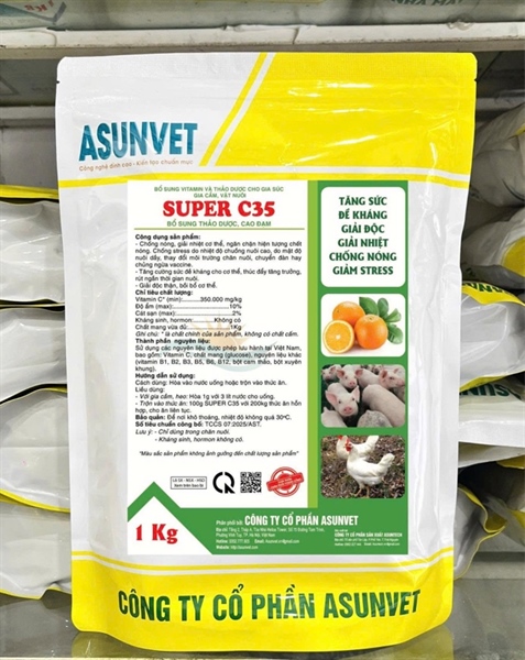 SUPER C35 Asunvet – Vitamin C hỗ trợ giải nhiệt, giảm stress cho vật nuôi - Image 5