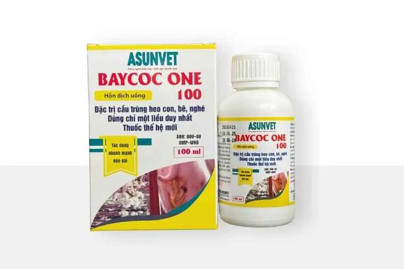 BAYCOC ONE 100 Asunvet dung dịch uống đặc trị cầu trùng heo bê nghé