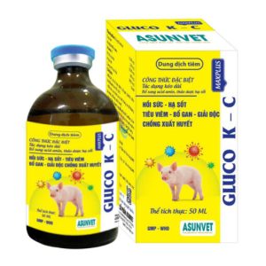 GLUCO K C MAXPLUS Dung dịch tiêm Hồi sức hạ sốt tiêu viêm bổ gan giải độc chống xuất huyết 50ml asunvet
