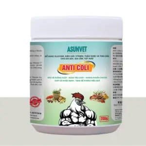 Anti Coli Asunvet bột hòa tan bảo vệ đường ruột ngừa tiêu chảy kháng khuẩn cho gà lọ 200g
